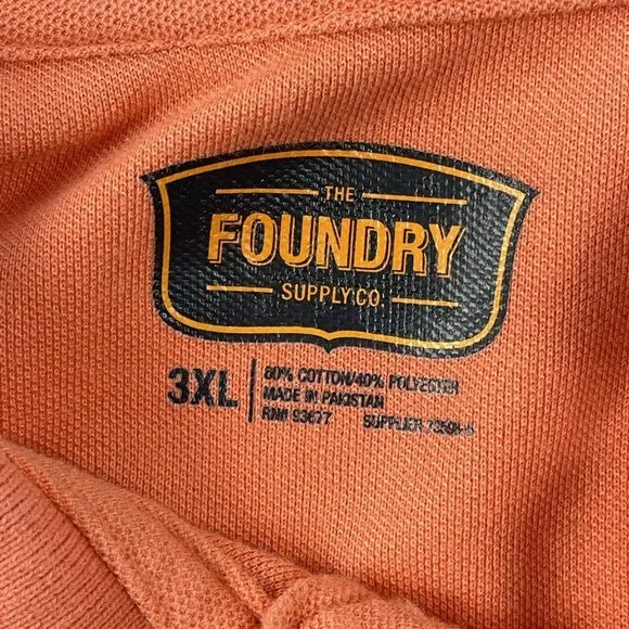 Foundry Men's Short Sleeve Polo Shirt Coral Color Size 3XL - Picture 2 of 7